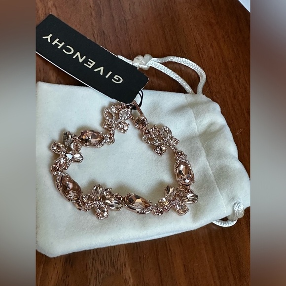 NEW Givenchy Rose Gold Tone Floral Crystal Bracelet - Picture 1 of 5